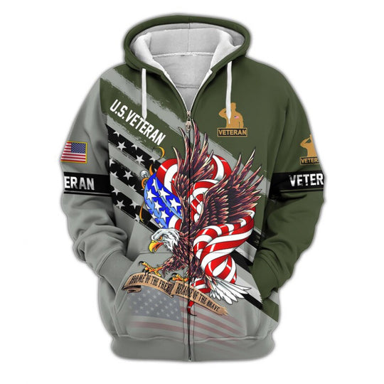 Herren Kapuzensweater mit amerikanischem Veteranenmotiv Nord Taschen