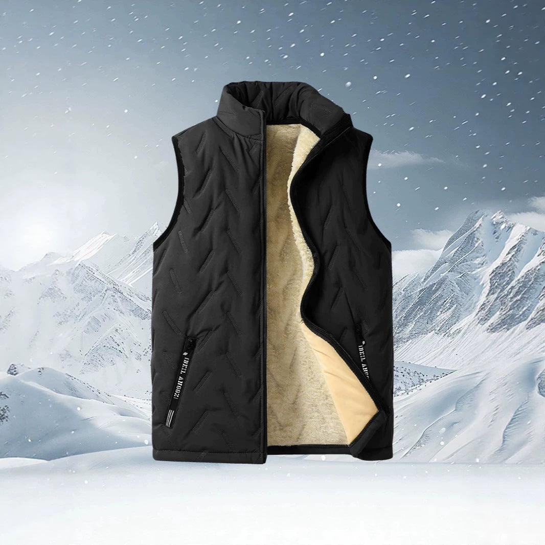 Herren dreiteiliges Thermo-Fleecegefüttertes Freizeit- und Outdoor-Set mit gesteppter Jacke Weste und Jogginghose Nord Taschen