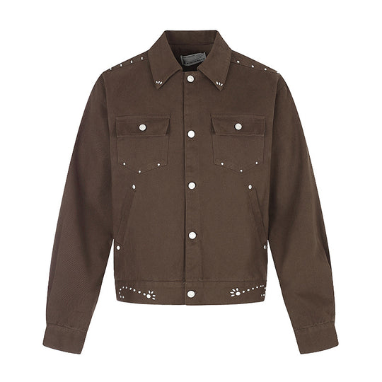 Damen kurze Truckerjacke aus Canvas mit Zierösen, Druckknopffront und Pattentaschen Nord Taschen