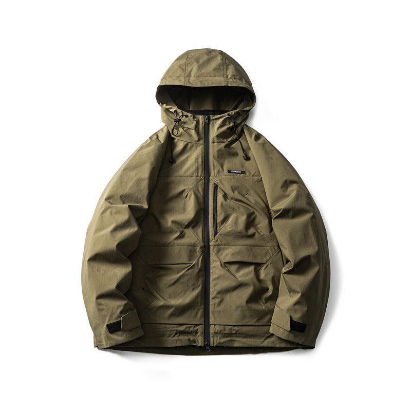 Herren Funktionelle Outdoor-Softshelljacke mit Kapuze und Mehrfachtaschen Nord Taschen