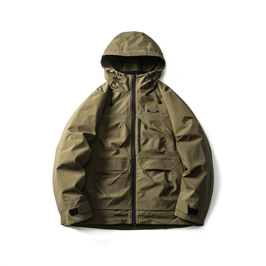 Herren Funktionelle Outdoor-Softshelljacke mit Kapuze und Mehrfachtaschen Nord Taschen