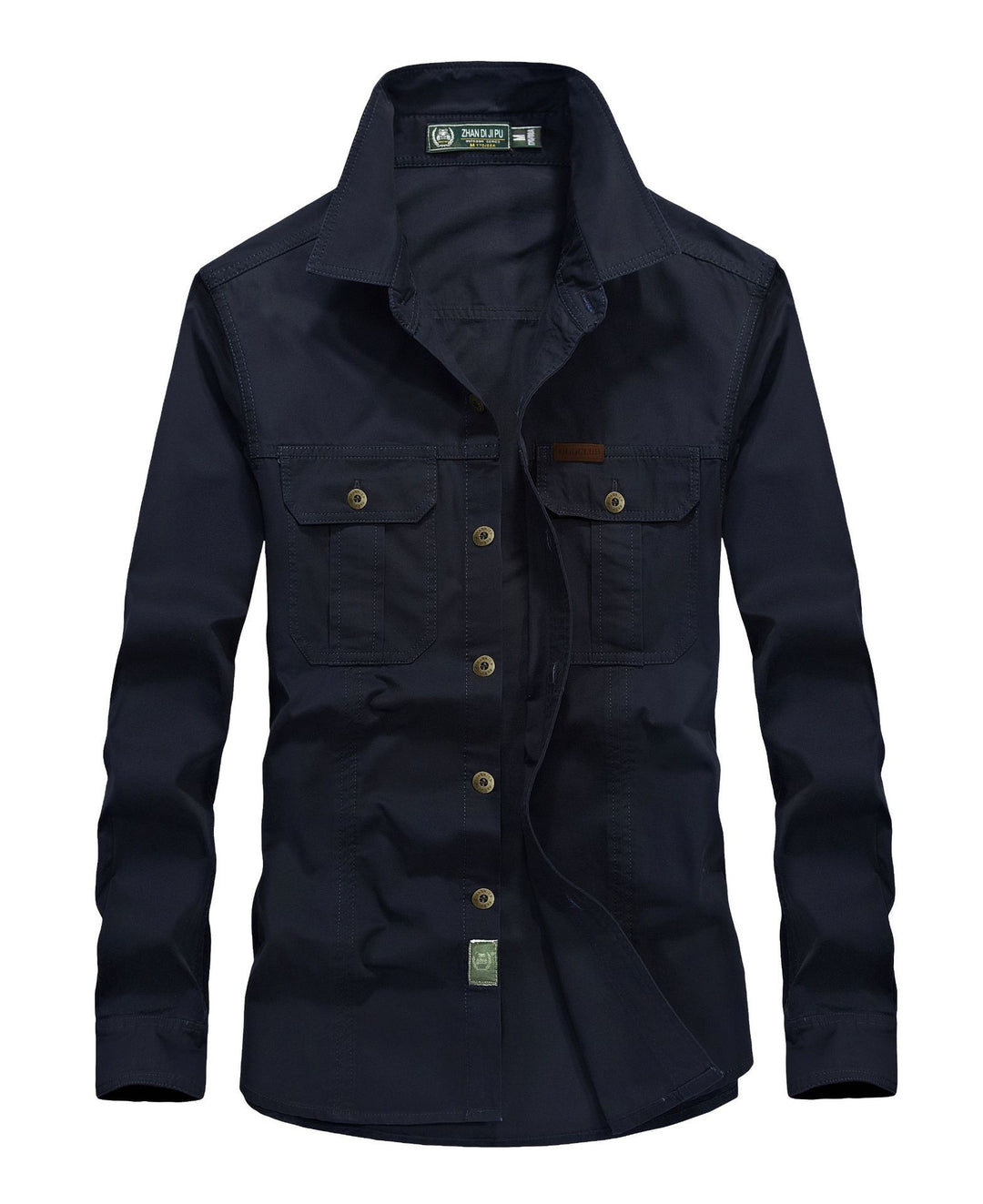 Herren leichtes Canvas-Fieldhemdjacke mit Brustpattentaschen und verstärkten Nähten Nord Taschen