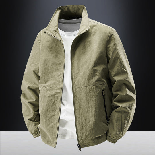Herren Ultraleichte winddichte Freizeitblousonjacke mit Stehkragen und Reißverschlusstaschen Nord Taschen