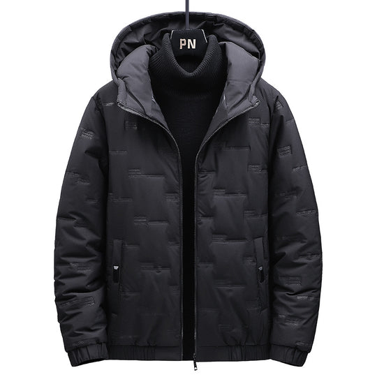 Herren Gefütterte Steppjacke mit Kapuze und geometrischer Steppung Nord Taschen