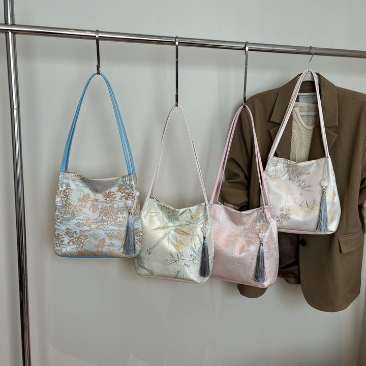 Damen Schultertasche mit elegantem Quasten-Detail Nord Taschen