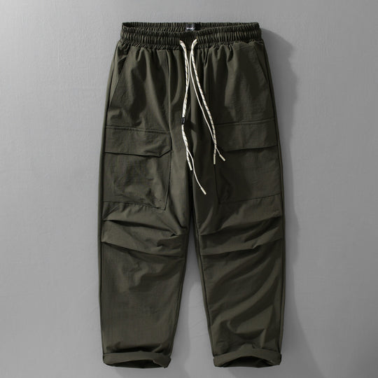 Herren Oversize-Cargohose aus leichtem Funktionsstoff mit Kordelzugbund und Mehrfachtaschen Nord Taschen