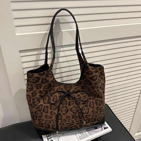 Damen Tote-Tasche mit stilvollem Leopardenmuster und verstellbarem Kordelzug Nord Taschen