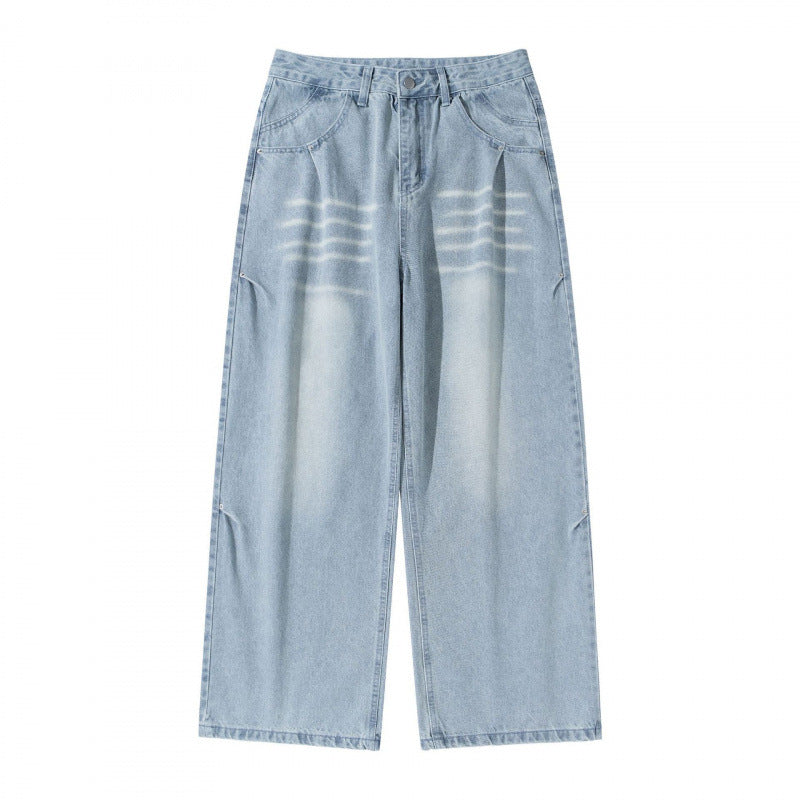 Damen Weite High‑Waist Jeans im Vintage‑Denim mit Used‑Effekt Nord Taschen