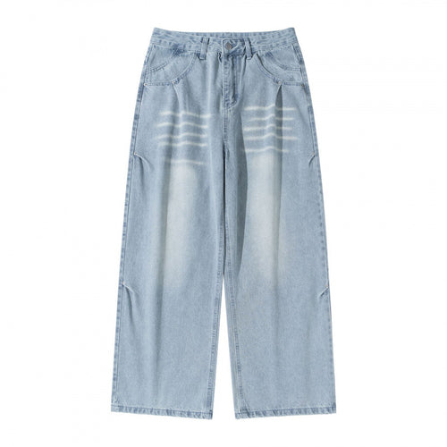Damen Weite High‑Waist Jeans im Vintage‑Denim mit Used‑Effekt Nord Taschen
