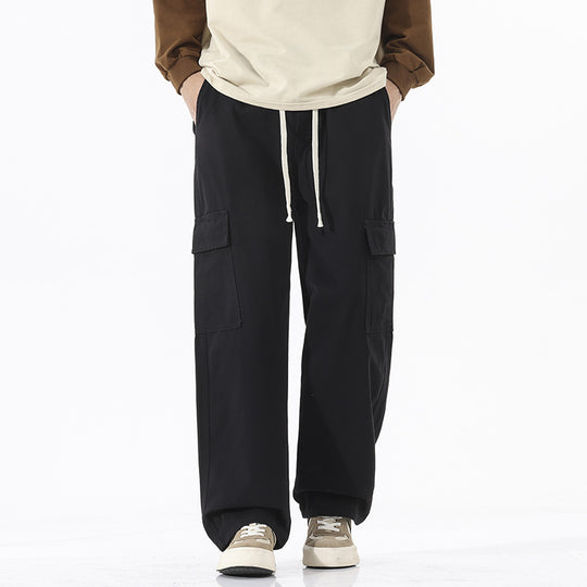 Herren Superweite Utility-Cargohose im tiefsitzenden Baggy-Cut mit Kordelzug Nord Taschen
