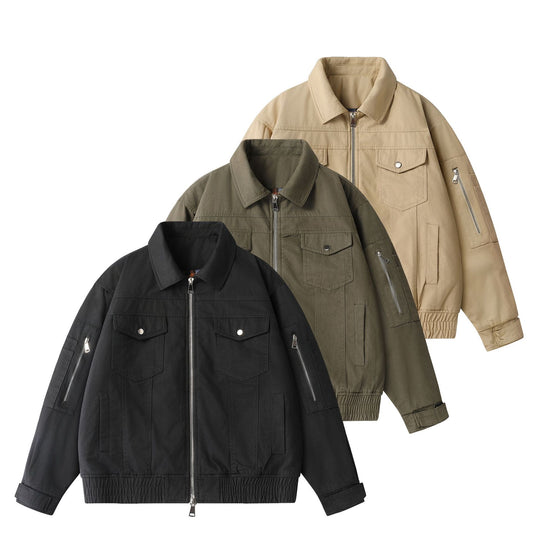 Unisex Urbaner Utility‑Blousonjacke mit Cargo‑Taschen und Zwei‑Wege‑Reißverschluss Nord Taschen