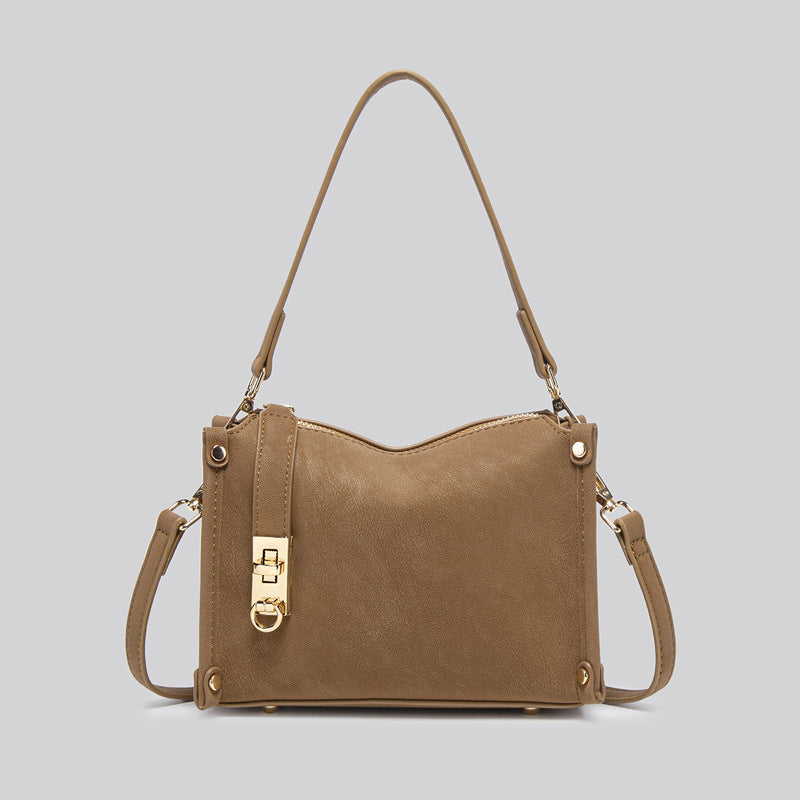 Damen Schultertasche mit strukturiertem Kunstleder und luxuriösem Goldakzent Nord Taschen