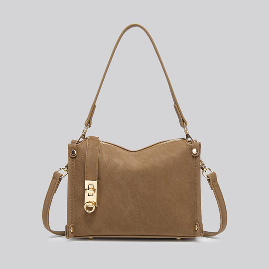 Damen Schultertasche mit strukturiertem Kunstleder und luxuriösem Goldakzent Nord Taschen