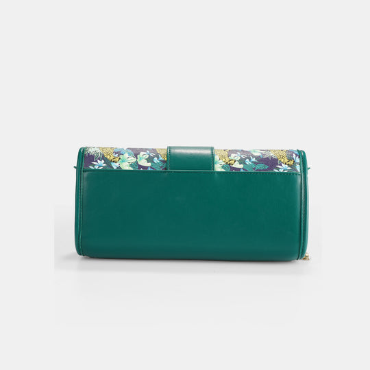 Damen modische Clutch mit floralem Design und goldenen Akzenten Nord Taschen