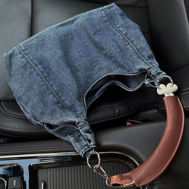 Damen Hobo-Tasche aus strapazierfähigem Denim mit luxuriösem Ledergriff Nord Taschen