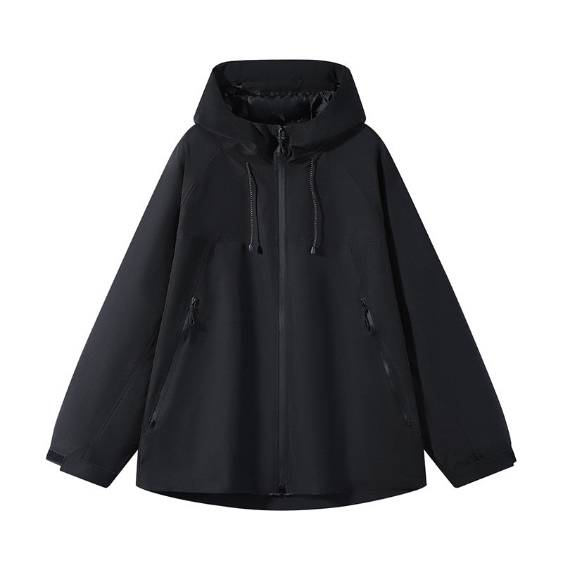 Unisex Wasserabweisende zweifarbige Softshell-Jacke mit Kapuze Nord Taschen