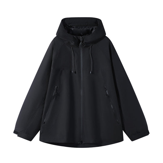 Unisex Wasserabweisende zweifarbige Softshell-Jacke mit Kapuze Nord Taschen
