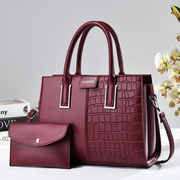 Damen elegante Handtasche im Krokodil-Look mit abnehmbarer Mini-Clutch Nord Taschen