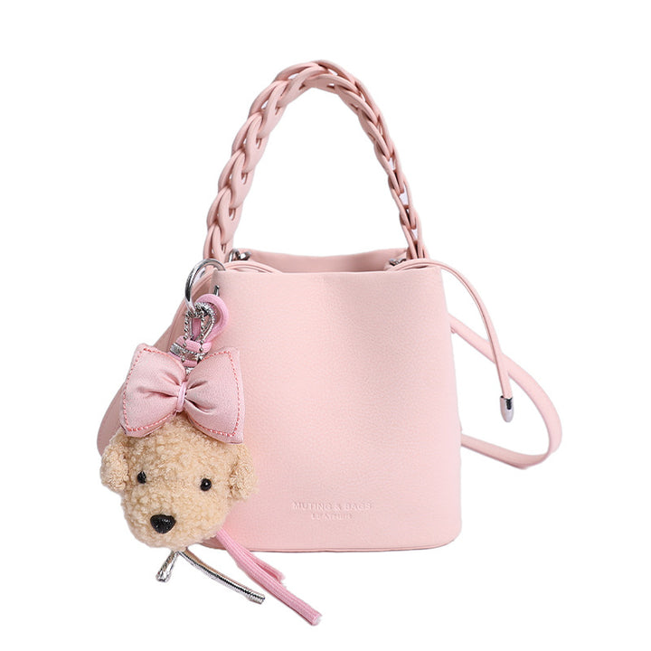 Damen modische Bucket-Handtasche mit niedlichem Anhänger Nord Taschen