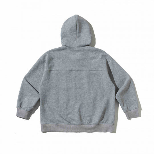 Unisex Oversize Kapuzen‑Zipjacke aus Waffelstrick mit Brust‑ und Eingrifftaschen Nord Taschen