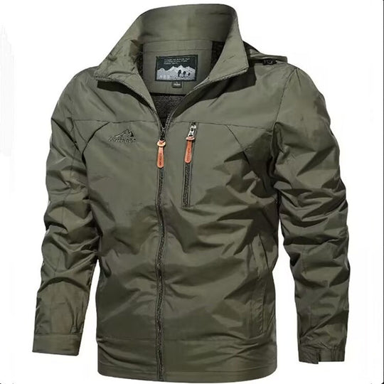 Herren Leichte wasserdichte Kapuzen-Outdoorjacke mit Brusttasche und verstellbaren Bündchen Nord Taschen