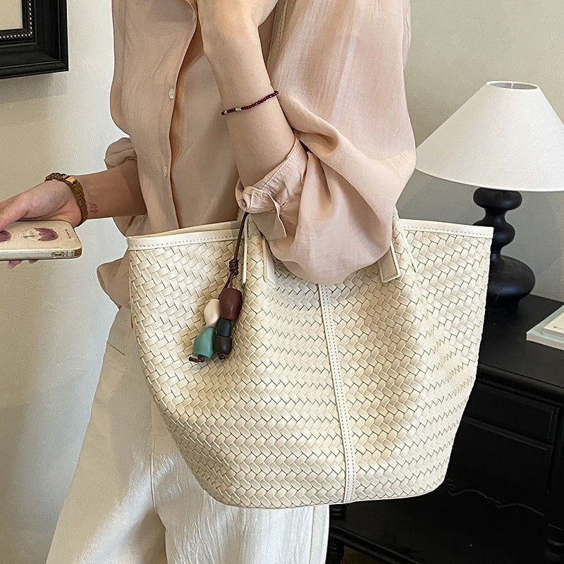 Damen hochwertige Geflecht Shopper-Tasche Nord Taschen