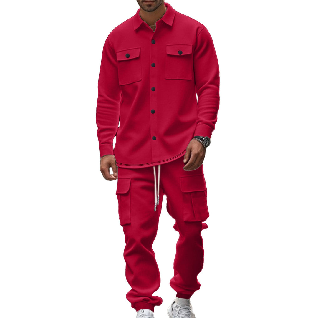 Herren Cargo-Set mit lässigen Hemd und elastischen Hosen