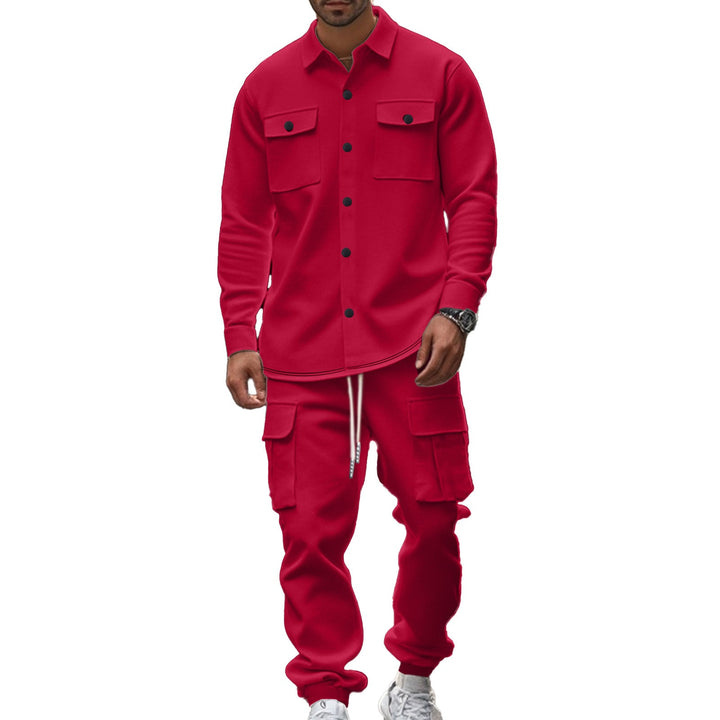 Herren Cargo-Set mit lässigen Hemd und elastischen Hosen