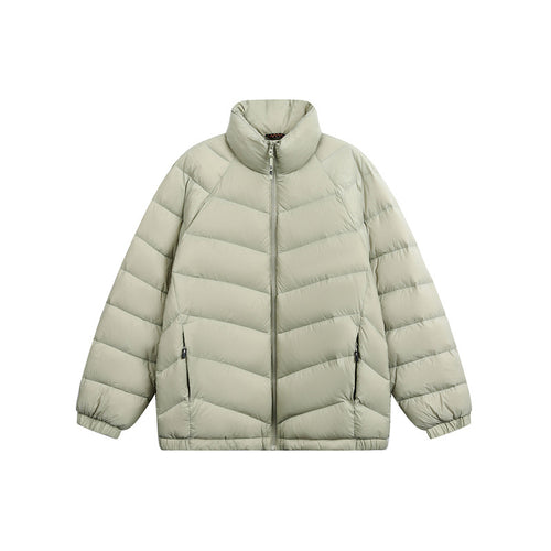 Unisex Kurz geschnittene wattierte Jacke im kastigen Schnitt mit Chevron‑Steppung und hohem Stehkragen Nord Taschen