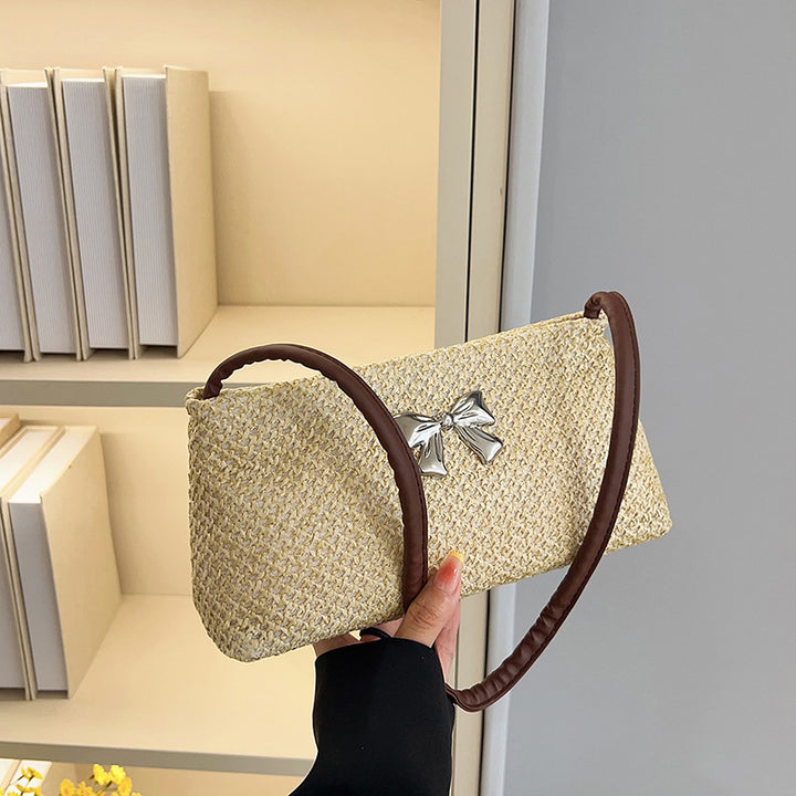 Damen Handtasche mit modischem Strukturdesign und dekorativem Schleifenakzent Nord Taschen
