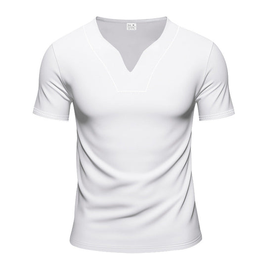 Herren kurzärmliges T-Shirt mit V-Ausschnitt und atmungsaktivem Stoff