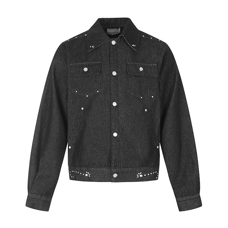 Damen kurze Truckerjacke aus Canvas mit Zierösen, Druckknopffront und Pattentaschen Nord Taschen