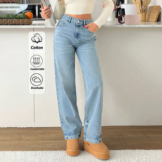 Damen Relaxed-Fit High‑Waist Jogger-Jeans mit elastischem Knöchelabschluss Nord Taschen