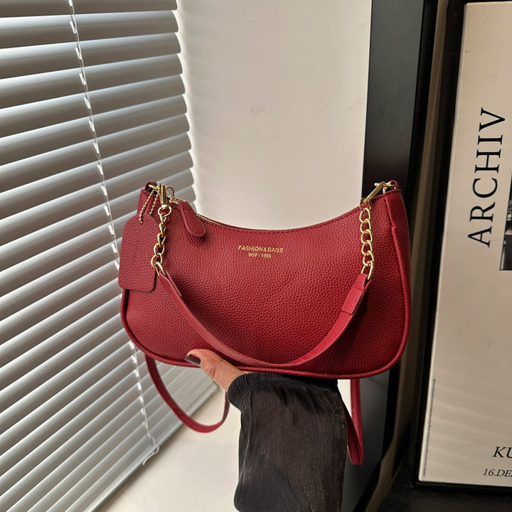 Damen Hobo-Tasche aus strukturiertem Kunstleder mit elegantem Kettenhenkel Nord Taschen