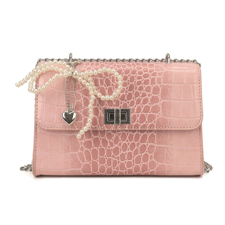 Damen elegante Kettenhandtasche mit strukturiertem Krokodil-Design Nord Taschen