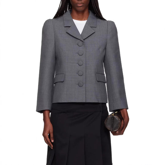 Damen Kurzblazer im taillierten Vintage Tailoring mit bezogenen Knöpfen Nord Taschen