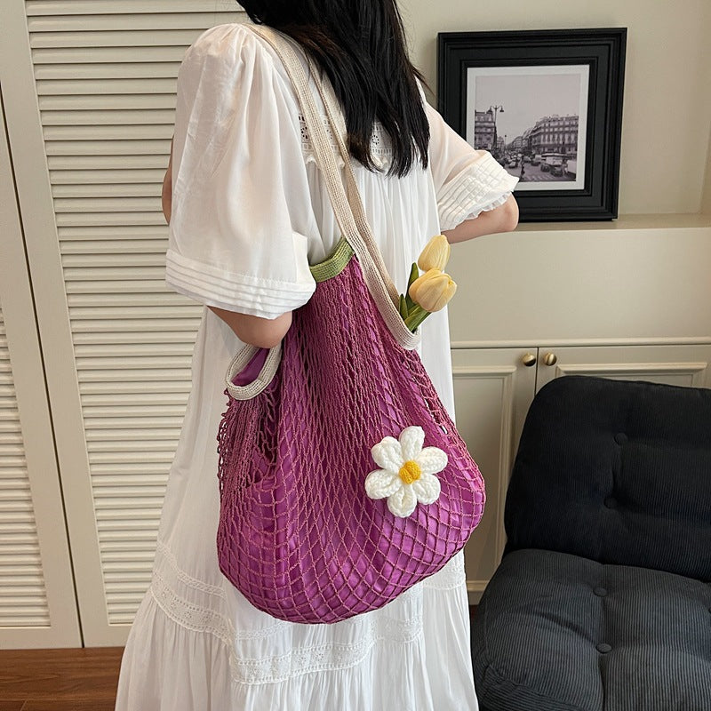 Damen Netz-Tragetasche mit floralem Detail Nord Taschen