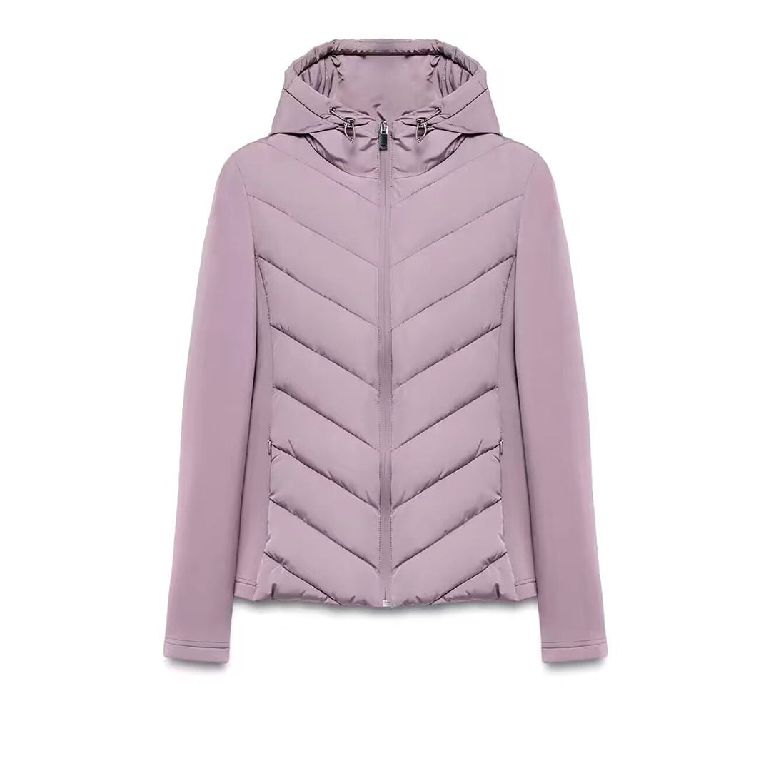 Damen Hybrid-Steppjacke mit Wattierung, Kapuze und elastischen Ärmel-Einsätzen Nord Taschen