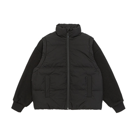 Herren Gefütterte Hybrid‑Steppjacke mit Strickärmeln und hohem Stehkragen Nord Taschen