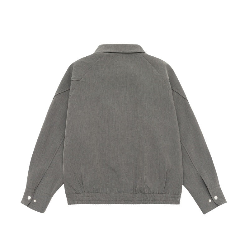 Herren Boxy-Übergangsjacke mit Hemdkragen, Raglanärmeln und Reißverschlusstaschen Nord Taschen