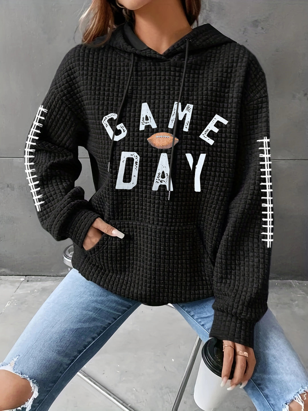 Damen Kapuzenpullover mit gesticktem Design Nord Taschen