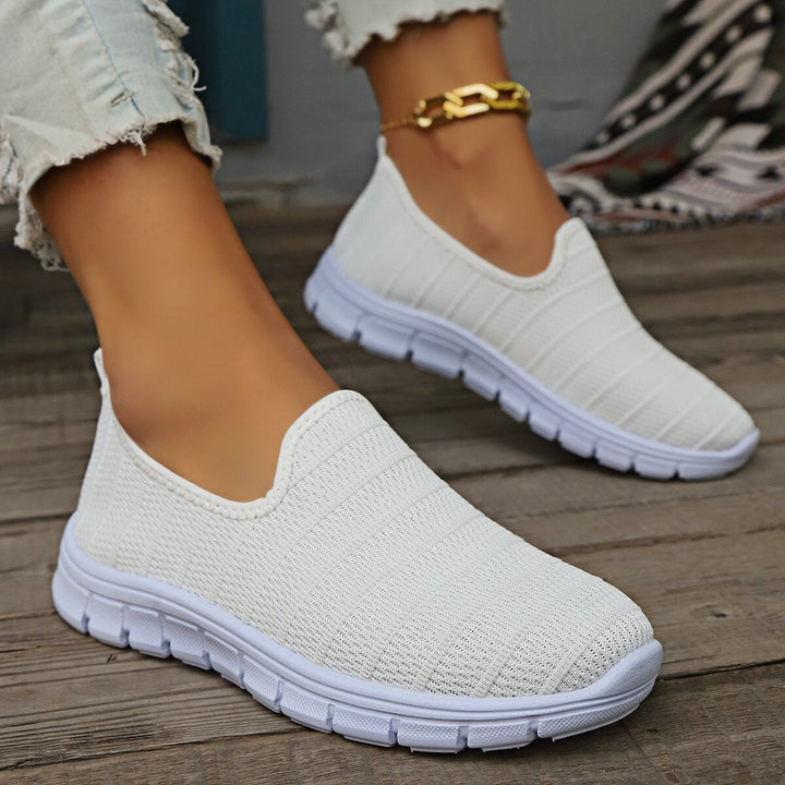 Damen Bequeme Slip-On Sneakers mit atmungsaktivem Obermaterial und flexibler Sohle