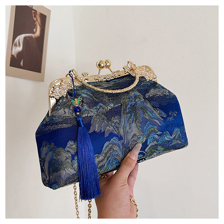 Damen elegante Abendtasche mit floralem Muster Nord Taschen