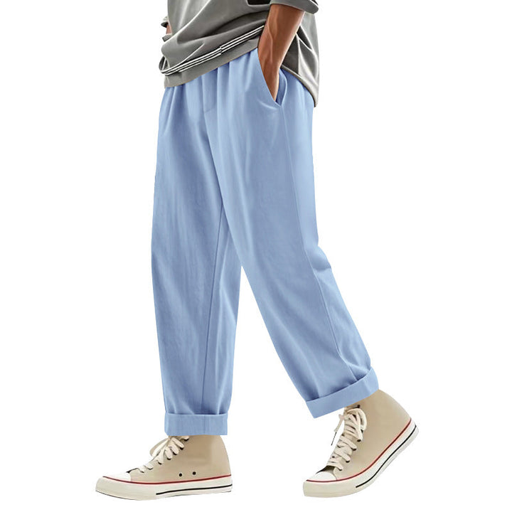Herren lockere Chino-Hosen mit seitlichen Taschen und elastischem Bund
