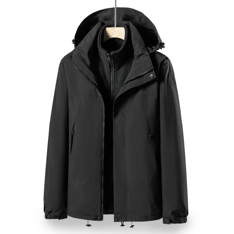 Herren 2‑in‑1 Softshell‑Fleece Hybridjacke mit abnehmbarer Kapuze Nord Taschen