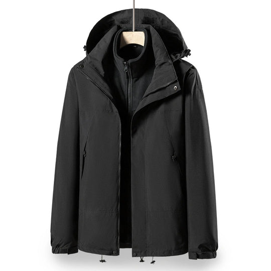Herren 2‑in‑1 Softshell‑Fleece Hybridjacke mit abnehmbarer Kapuze Nord Taschen