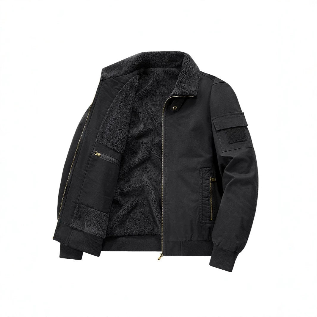 Herren Stylische Übergangsjacke mit Teddyfutter Nord Taschen