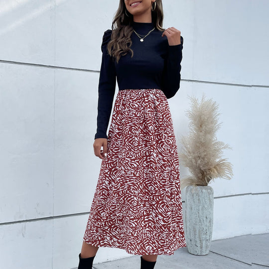 Damen Elegante und verspielte Maxi-Rock mit floralem Muster Nord Taschen
