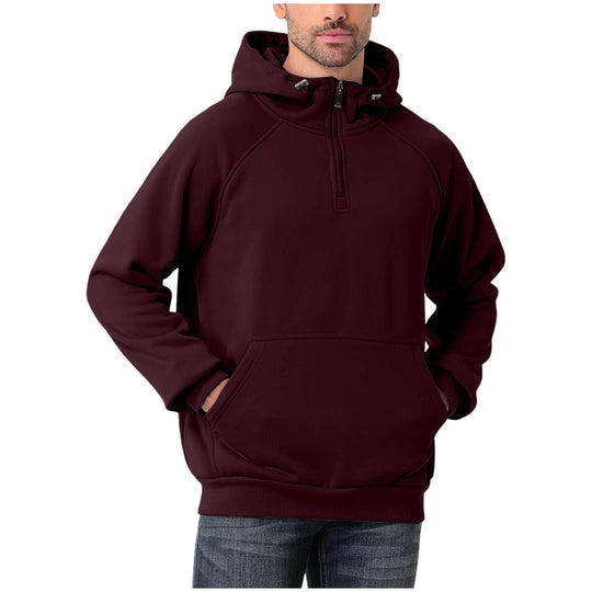 Herren Halbzip-Hoodie mit verstellbarer Kapuze, Kängurutasche und Raglanärmeln Nord Taschen