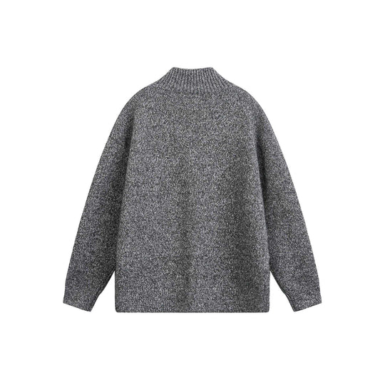 Damen Oversize-Strickjacke mit hochgezogenem Rippkragen und Holzknopfverschluss Nord Taschen
